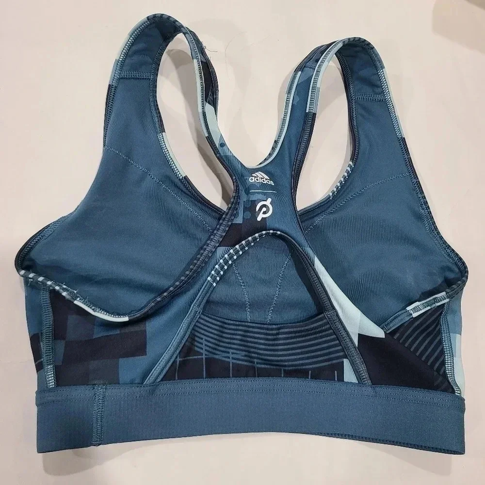 Adidas X PELOTON Size Small Prime Green Sports Bra Racerback Athletic Activewear